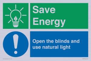 Save Energy open the blinds and use natural light